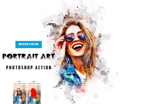 Watercolor Portrait Art PS Action