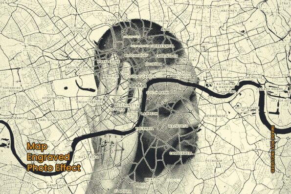 Map Engraved Photo Effect