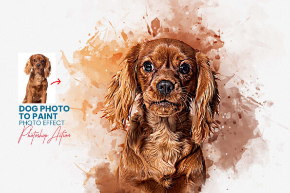 Dog Photo to Paint Photoshop Action