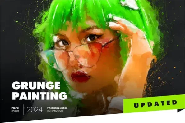 Photoshop Action to Paint Grunge