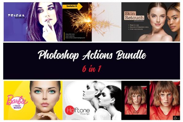 6 in 1 Photoshop Action Bundle V3